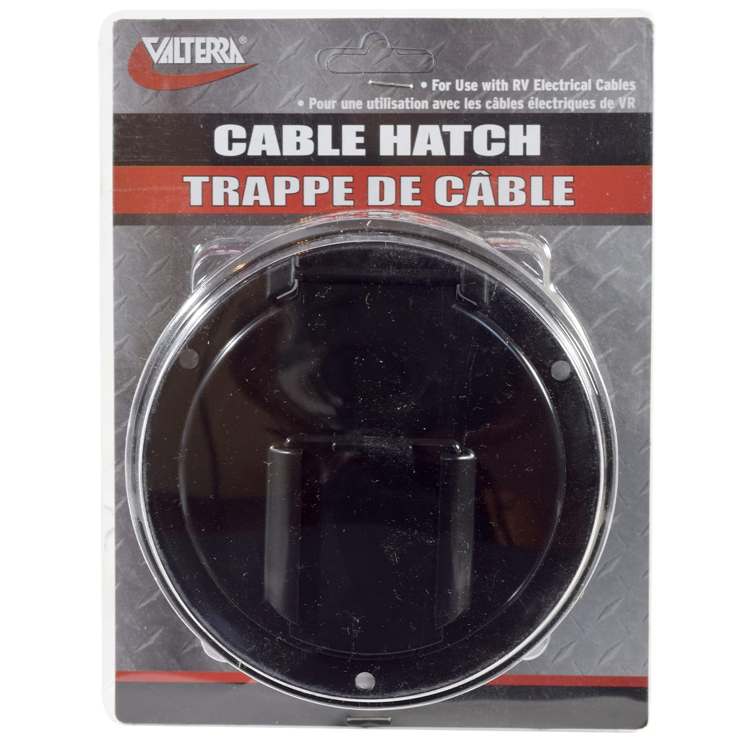 Valterra A10-2137BKVP Cable Hatch, Medium Round, Black