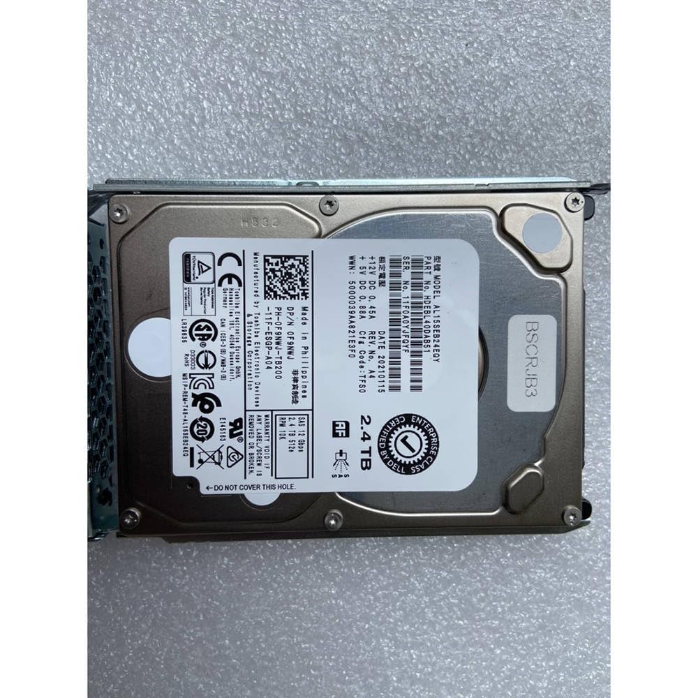 2.4TB for R730 R740 AL15SEB24EQY 2.4T 10K 2.5 0F9NWJ F9NWJ Server Hard Disk