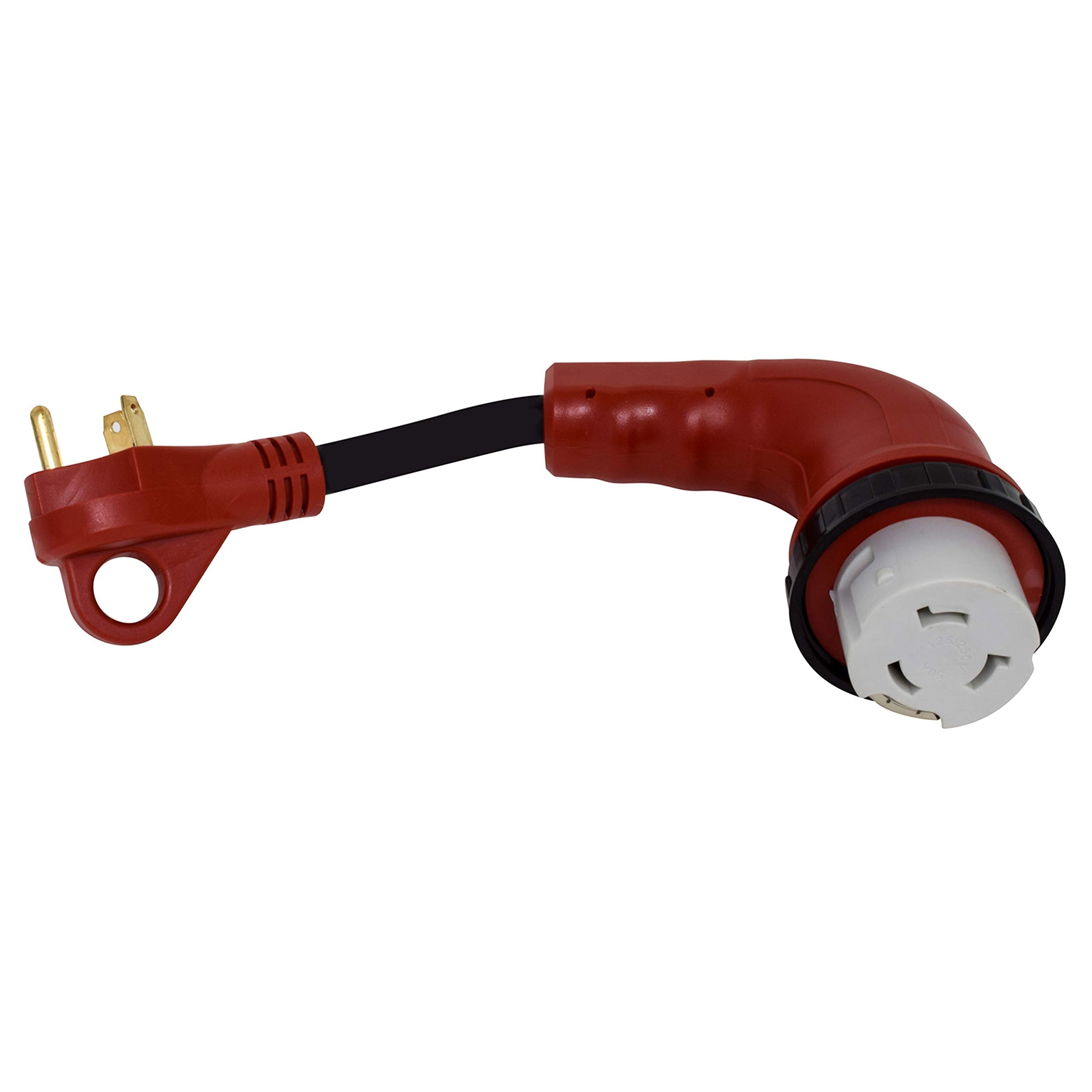 Valterra A10-3050D90 Mighty Cord 90° Adapter Cord, 30AM-50AF, Bulk