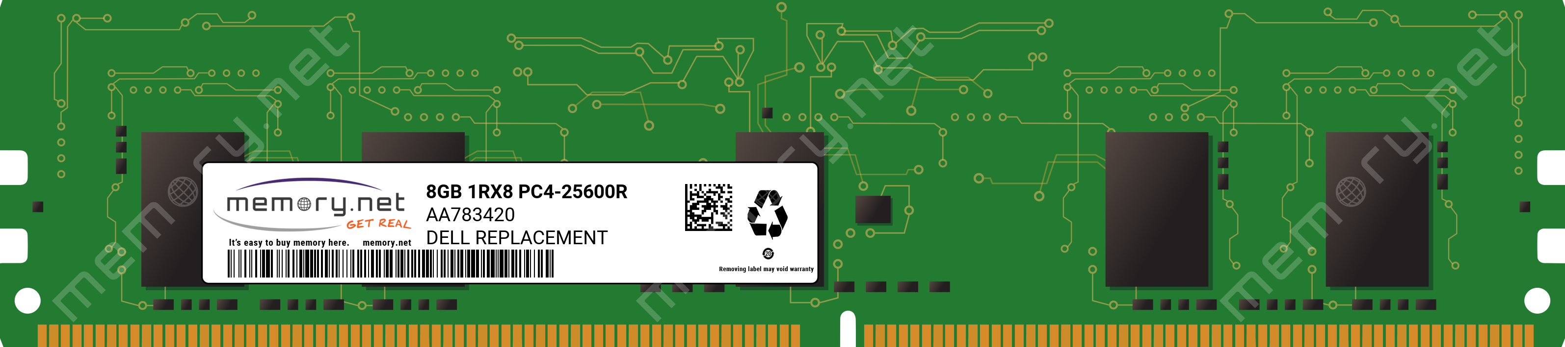 AA783420 - Dell 1x 8GB DDR4-3200 RDIMM PC4-25600R Single Rank x8 Replacement
