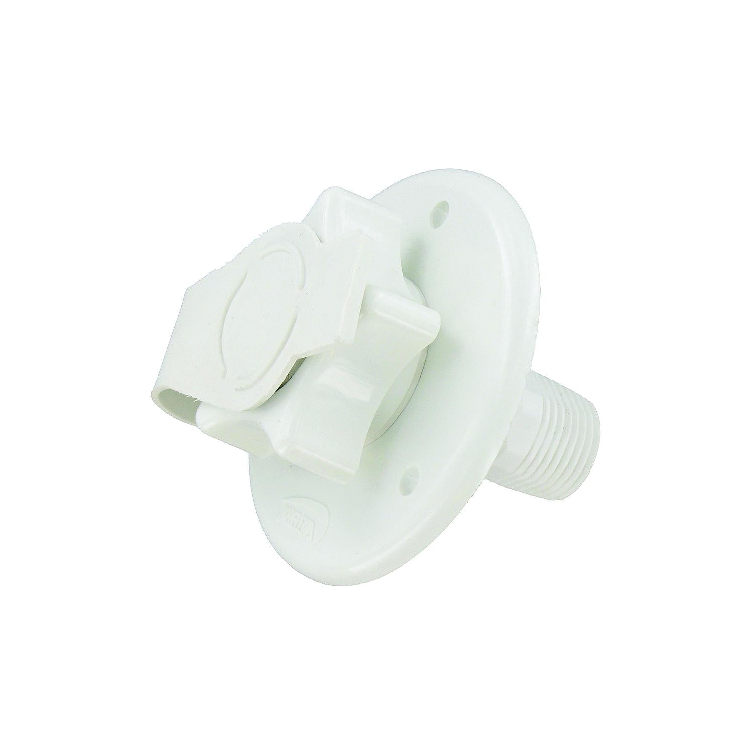 Valterra A01-0168VP Flush Mount Water Inlet, White Plastic