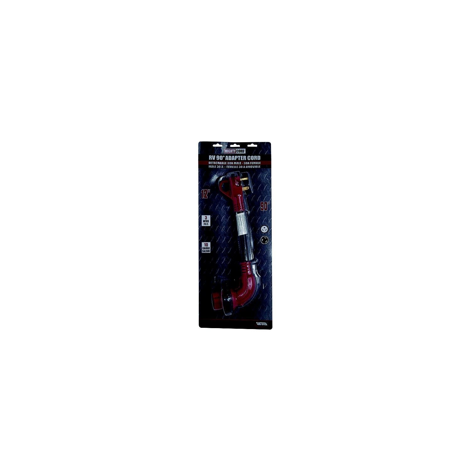 Valterra A10-3030D90VP Mighty Cord 90° Adapter Cord, 30AM-30AF, Carded
