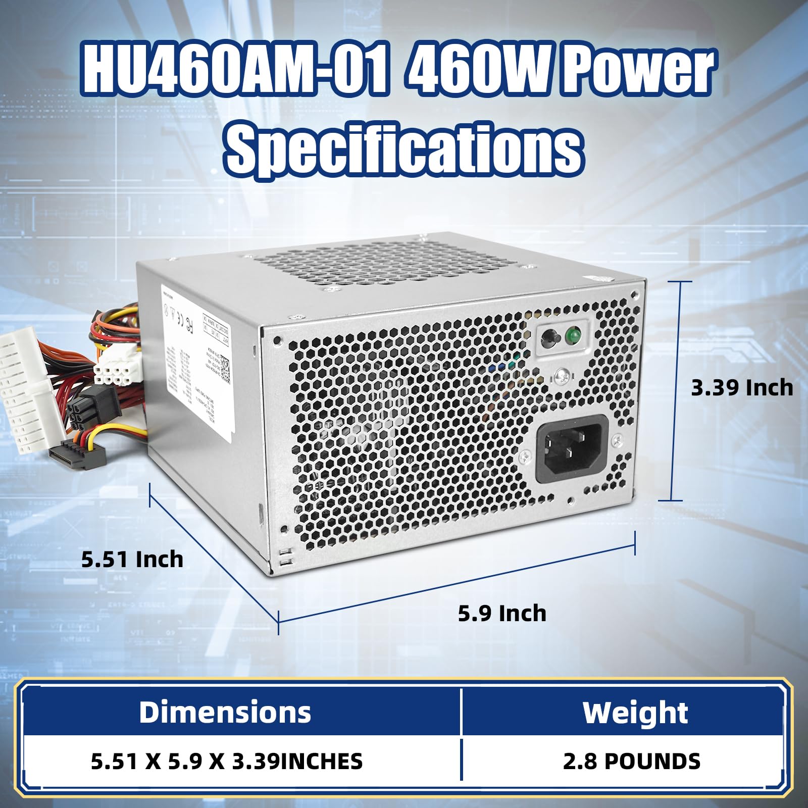 HU460AM-01 WC1T4 D460AM-03 460W Power Supply Compatible with Dell XPS 8930 8920 8910 8900 8700 8300 Alien-Ware Aurora R5 Replacement DPS-460DB-15 AC460AM-01 WY7XX WC1T4 D460AM-03 L350AM-00