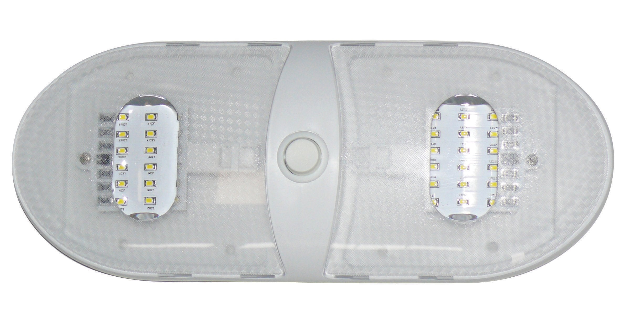 Valterra DG654301VP Slim Line Double LED Dome Light w/3-Way Switch, 12V