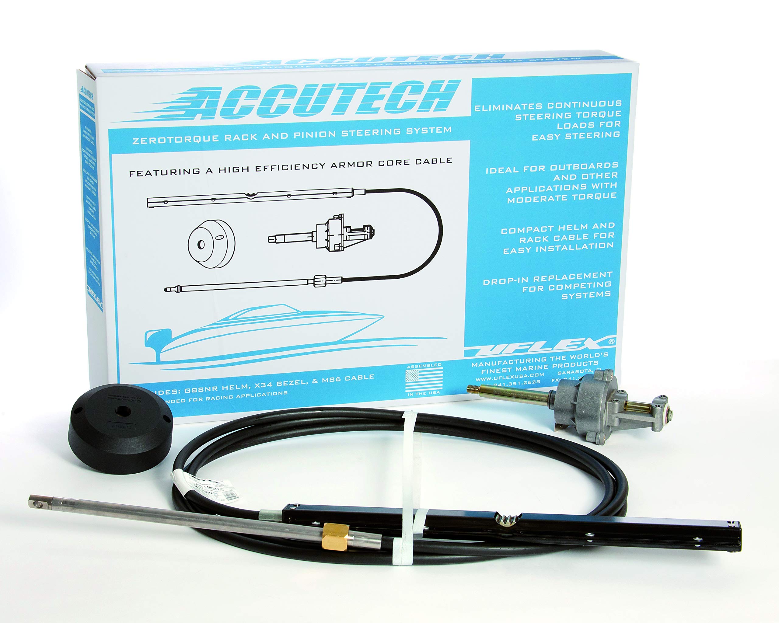 Uflex ACCUTECH18 18' Zerotorque Feedback Rack Steering System