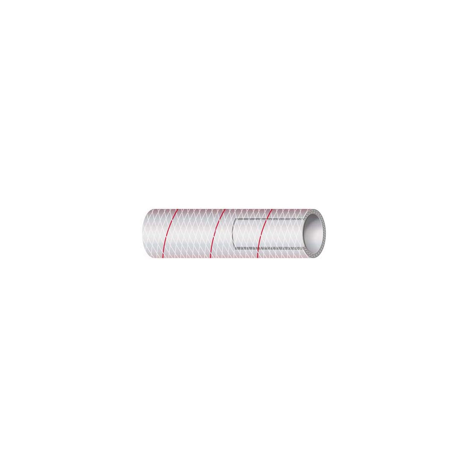 Shield 16-162-0386 Shields Marine Hose Clear Reinforced Series 162 PVC Tubing w/, Red Tracer