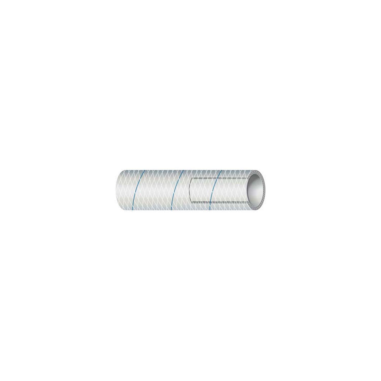 Shield 16-164-0346 Shields Marine Hose Clear Reinforced Series 164 PVC Tubing w/, Blue Tracer