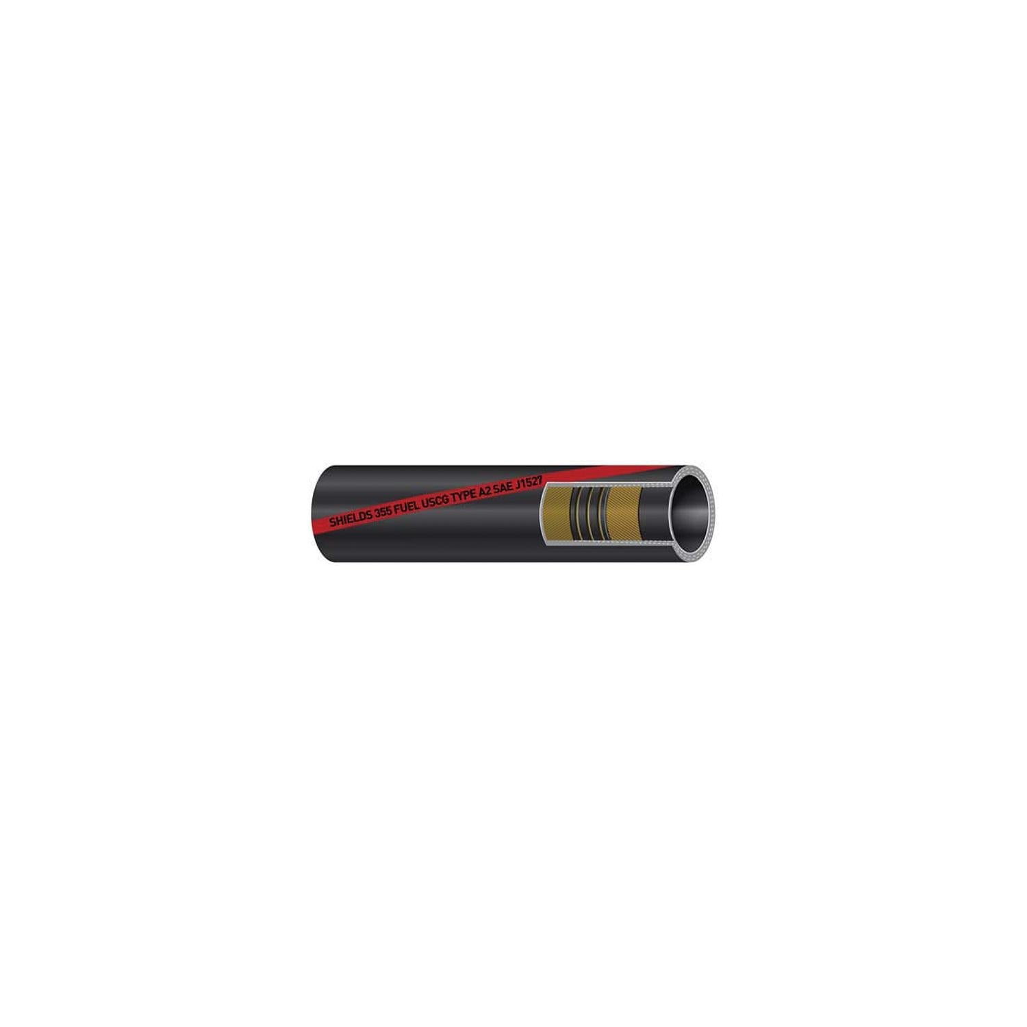 Shield 16-355-1124 Shields Marine Type A2 Series 355 Fuel Fill Hose, 1.5" ID & 1-57/64" OD