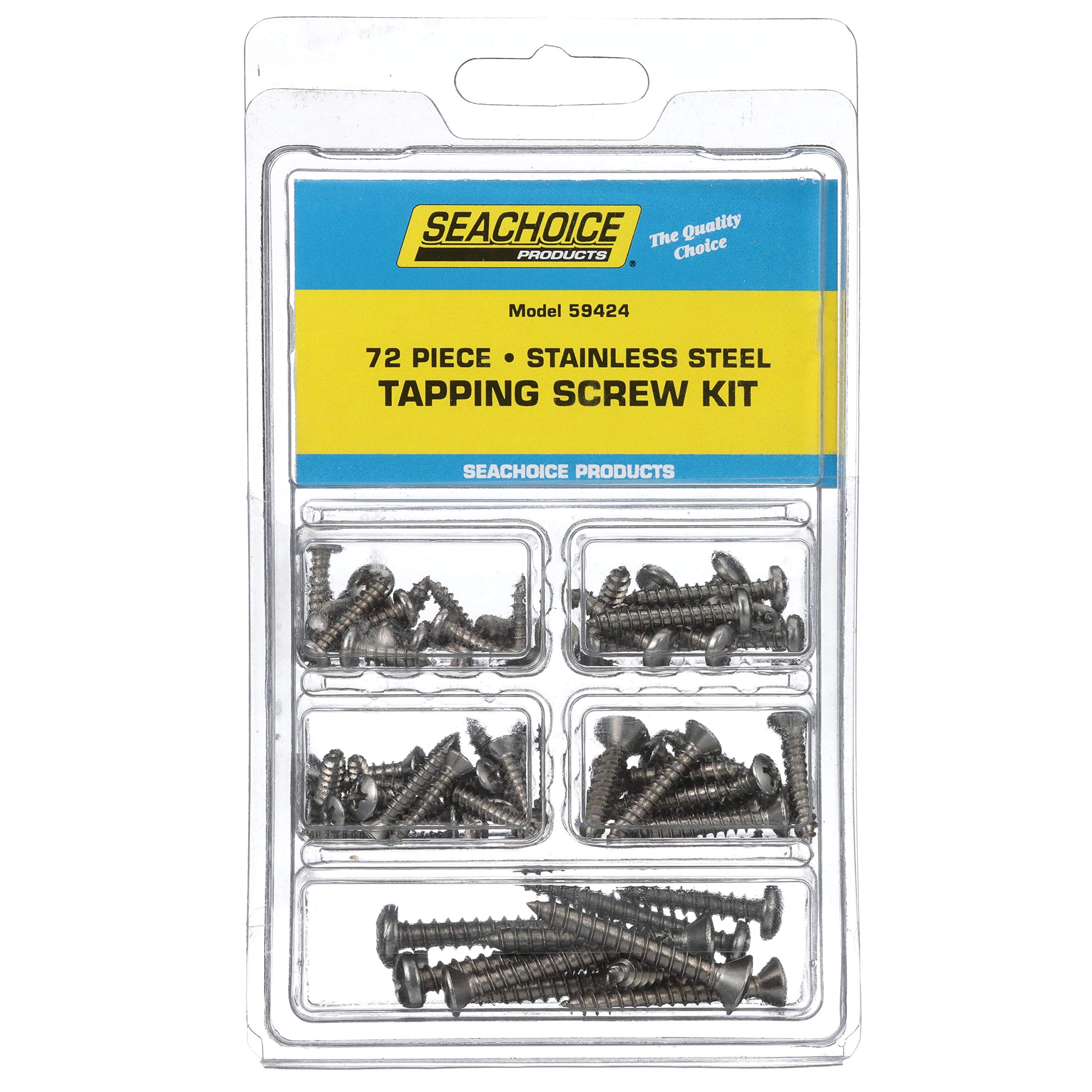 Seachoice KP5575SC Stainless Steel Tapping Screw Kit 72 Piece