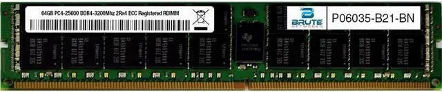 P06035-B21 - HP Compatible 64GB PC4-25600 DDR4-3200Mhz 2Rx4 ECC Registered RDIMM