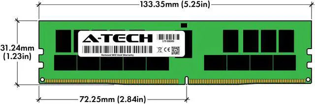 A-Tech 32GB 2Rx4 PC4-21300 DDR4 2666 ECC REG RDIMM Registered DIMM 288-Pin Dual Rank x4 Server RAM Memory Module