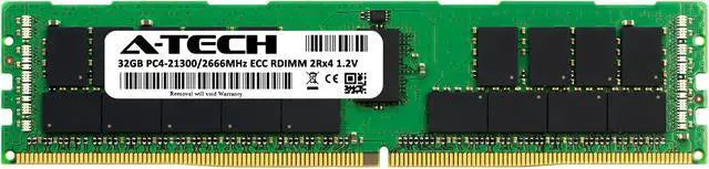 A-Tech 32GB 2Rx4 PC4-21300 DDR4 2666 ECC REG RDIMM Registered DIMM 288-Pin Dual Rank x4 Server RAM Memory Module