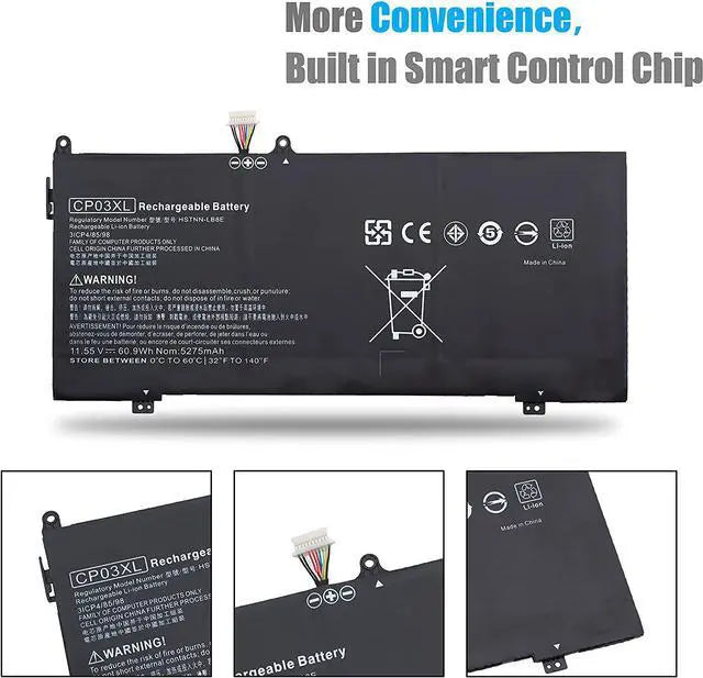 Burflo CP03XL Battery for HP Spectre X360 13-AE000 Series:13-AE011DX 13-AE012DX 13-AE001NG 13-AE006NO 13-AE013DX 13-AE091MS 13-AE0XX CP03060XL 929066-421 929072-855 HSTNN-LB8E LB8-11.55V 60.9Wh