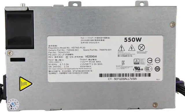 Alt view image 2 of 4 - For H-P Server Power Supply 550W HSTNS-PL53 748949-001 766879-001 765423-201 PS-2551-2C-LF