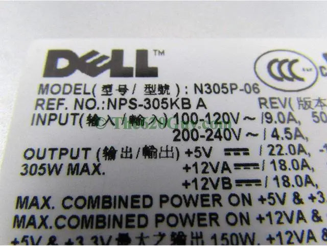 Alt view image 5 of 6 - Optiplex 740 MT 305W ATX12V Desktop Power Supply N305P-06 NPS-305KB A C248C