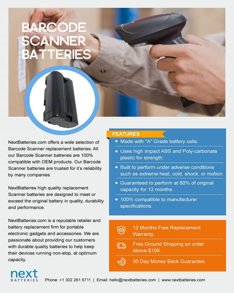 Honeywell 100000495 BAT-SCN01 1202G Battery 2000mAh - 4