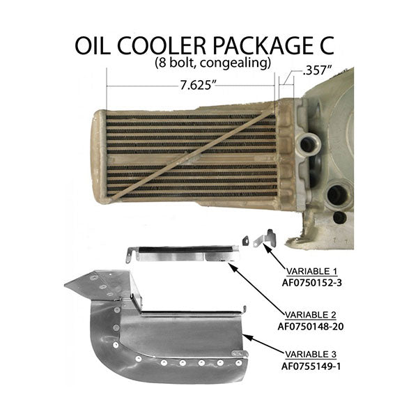 Cessna 180 1956-81 182 58-73 Package B Engine Baffle Kit, Powder Coat, Black Seals