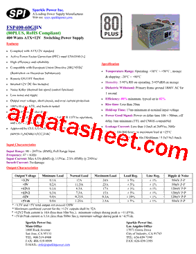 FSP400-60GHN Datasheet PDF - Sparkle Power Inc.