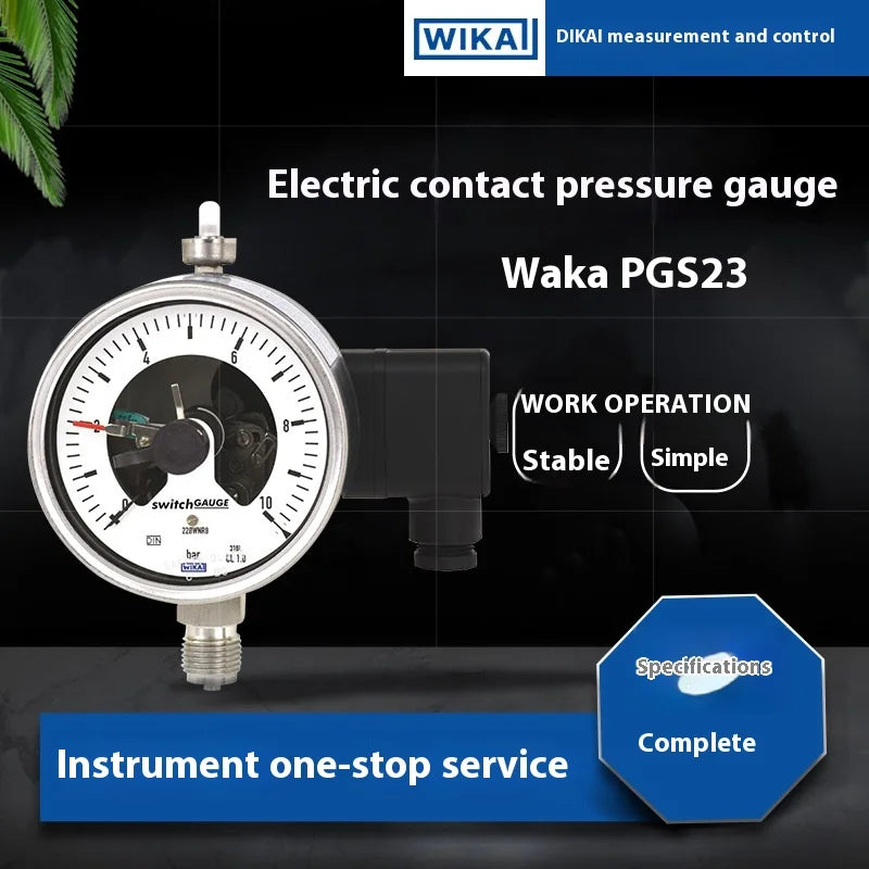 For Wika PGS23 Series Electric Contact Pressure Gauge Stainless Steel Case for Gas and Liquid Applications