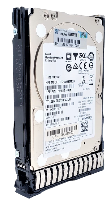 HPE 1XJ203-035 - 1.8TB 10K ENT SC 12G SAS 2.5" Hard Drive for HPE ProLiant BL420 BL460 DL160 DL360 DL360P DL580 ML150 ML350 SL230S G9 G10