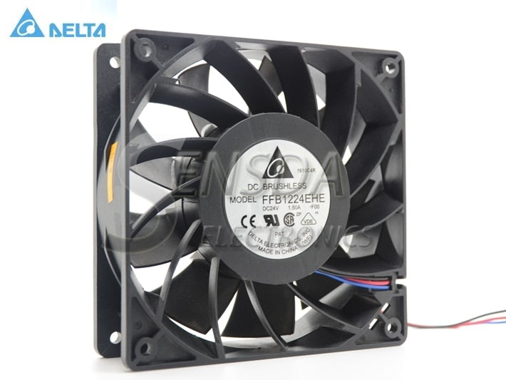 Delta Blowers FFB1224EHE-F00 1238 12038 12cm 120mm 24V 1.5A Wind Capacity Strong Wind Server Inverter Fan - aloinfousa.com