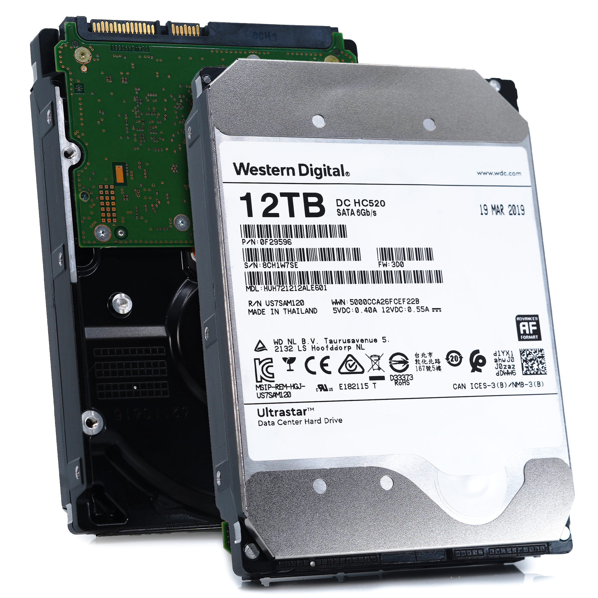 HGST Ultrastar He12 HUH721212ALE601 0F29596 12TB 7.2K RPM Power Disable SATA 6Gb/s 3.5" HDD