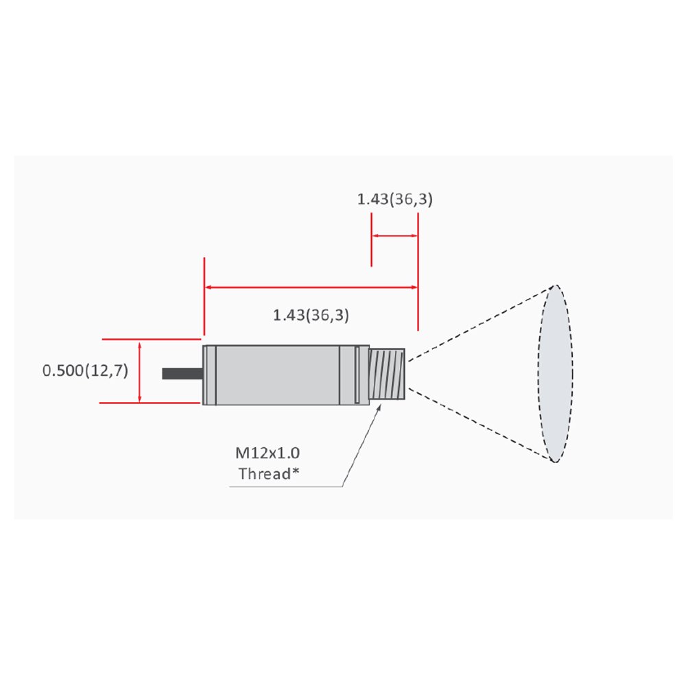 IRt/c.1X Infrared Thermocouple with 1:1 field of view, threaded stainless steel body for easy mounting