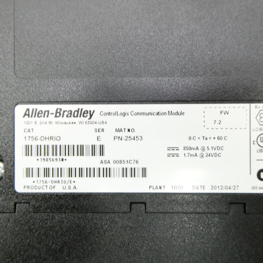 ALLEN BRADLEY 1756-DHRIO SER. E F/W 7.2 24VDC NSMP