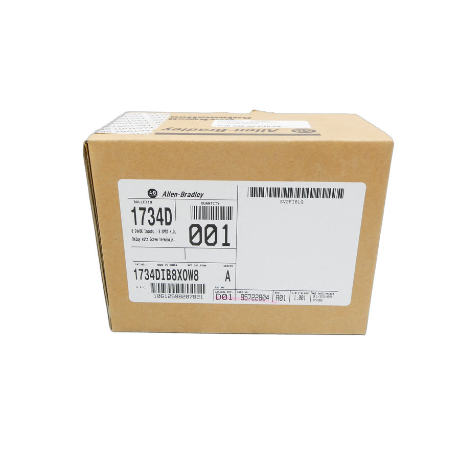 ALLEN BRADLEY 1734-DIB8XOW8 SER. A F/W 1.001 DATE: 2008 REV. A01 NSFS