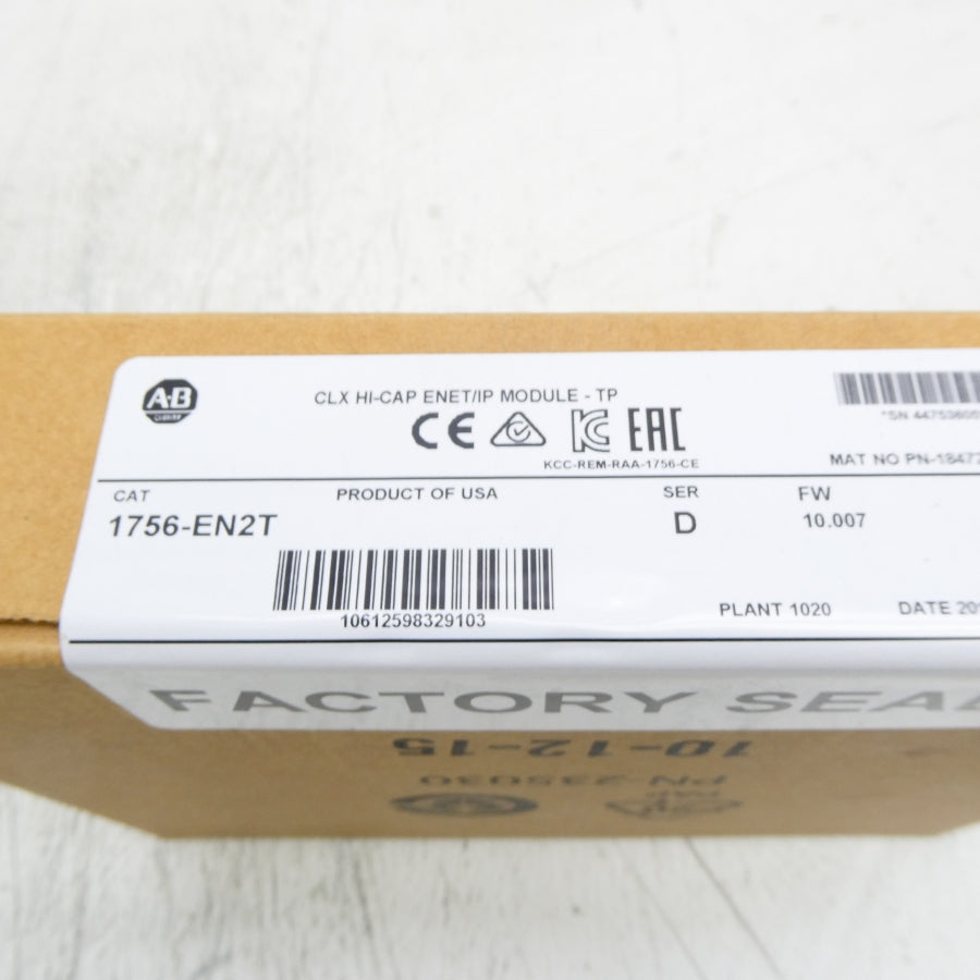 ALLEN BRADLEY 1756-EN2T SER. D F/W 10.007 DATE: 2015 NSFS