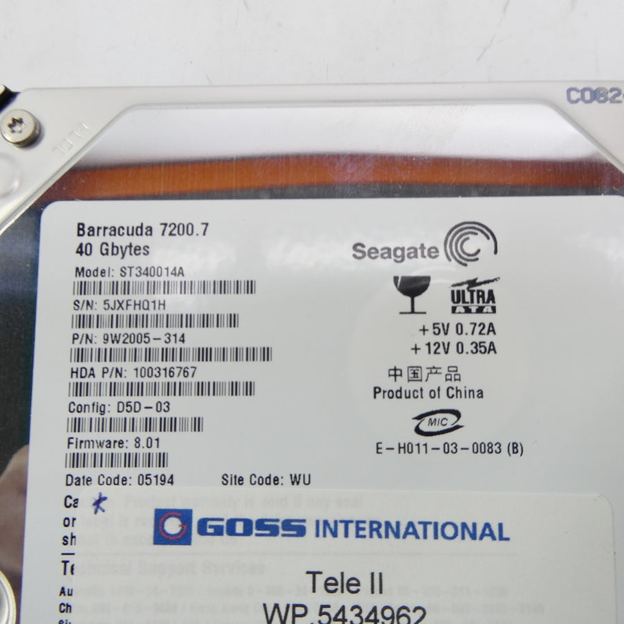SEAGATE ST340014A 9W2005-314 NSNP
