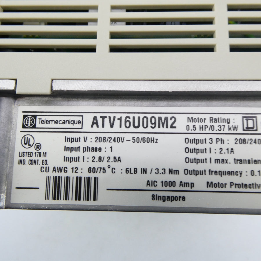 TELEMECANIQUE ATV16U09M2 208/240V 2.5/2.8A NSMP