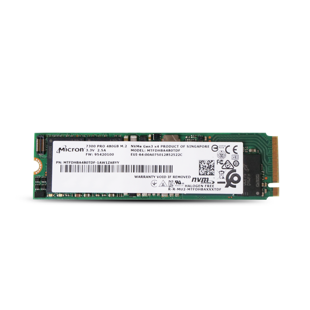 Micron 7300 PRO MTFDHBA480TDF 480GB 1 DWPD PCIe Gen 3.0 x4 4GB/s 3D TLC NVMe M.2 2280 Refurbished SSD