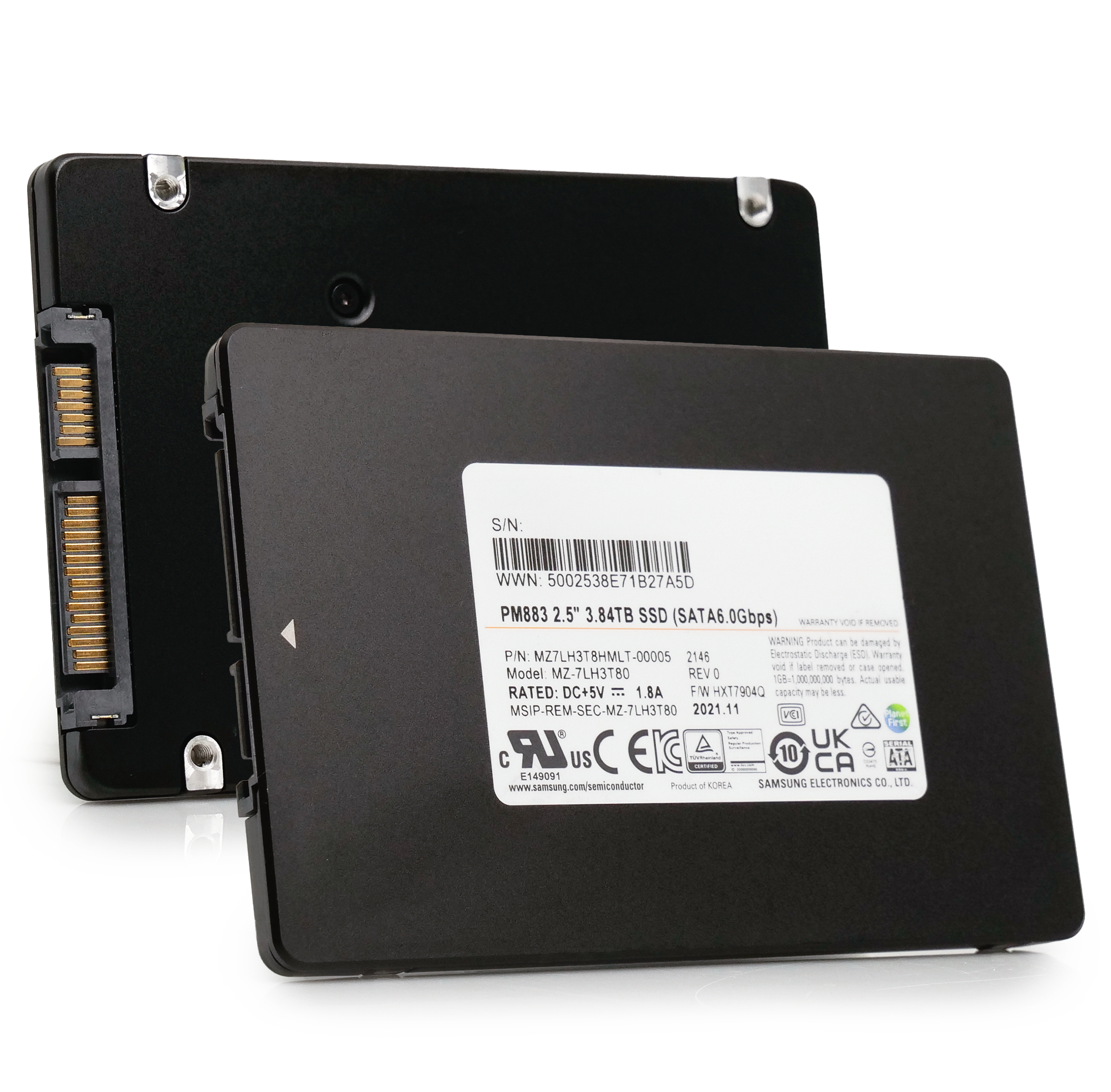 Samsung PM883 MZ7LH3T8HMLT 3.84TB SATA 6Gb/s 1.3 DWPD 2.5" Refurbished Enterprise SSD