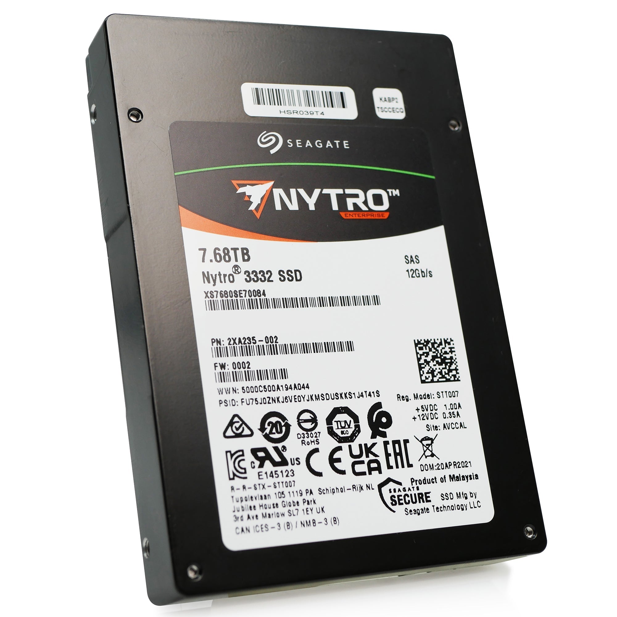 Seagate Nytro 3332 XS7680SE70084 7.68TB 1 DWPD SAS 12Gb/s 3D TLC 2.5in Solid State Drive
