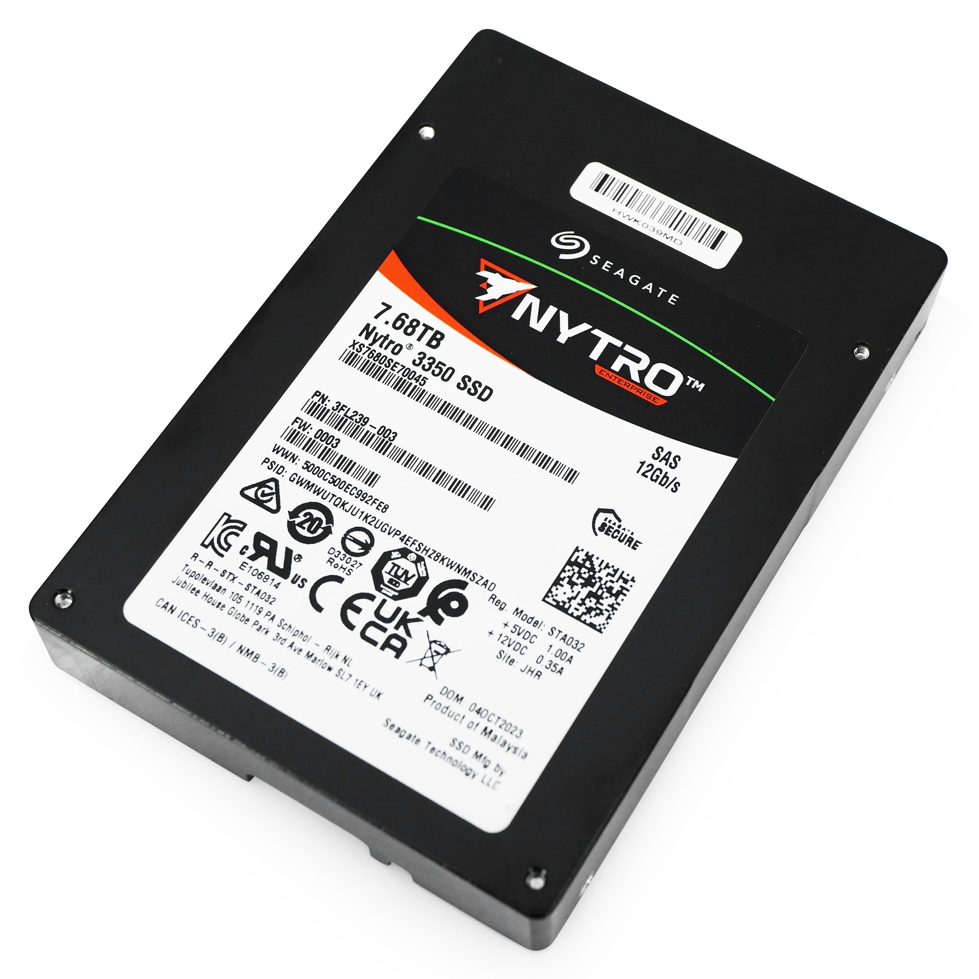 Seagate Nytro 3050 XS7680SE70045 7.68TB 1 DWPD SAS 12Gb/s 3D TLC 2.5in Solid State Drive