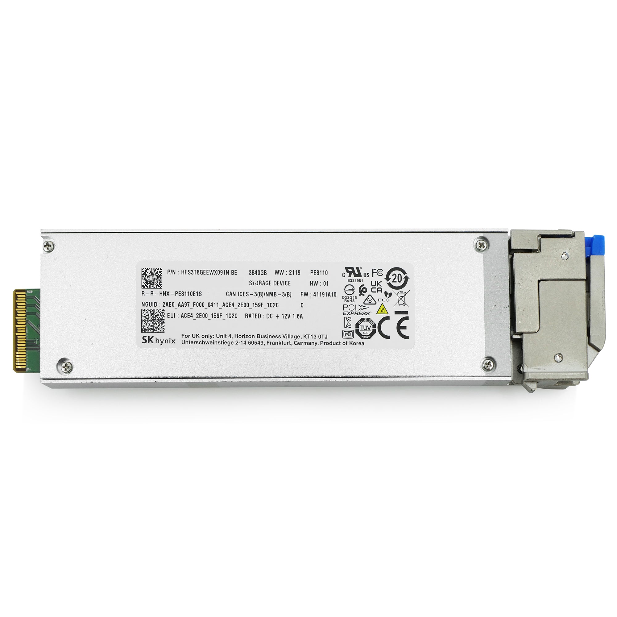 SK Hynix PE8110 HFS3T8GEEWX091N 3.84TB 1 DWPD PCIe Gen 4.0 x4 8GB/s 4D V6 TLC E1.Sin Refurbished SSD
