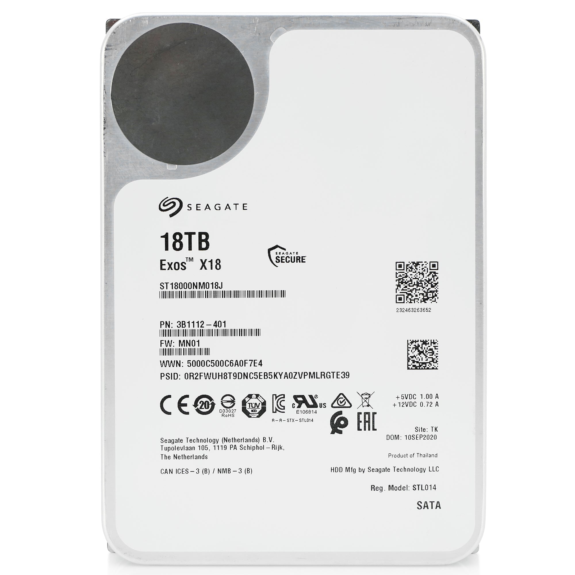 Seagate X18 ST18000NM018J 18TB 7.2K RPM SATA 6Gb/s 512e 3.5in Refurbished HDD