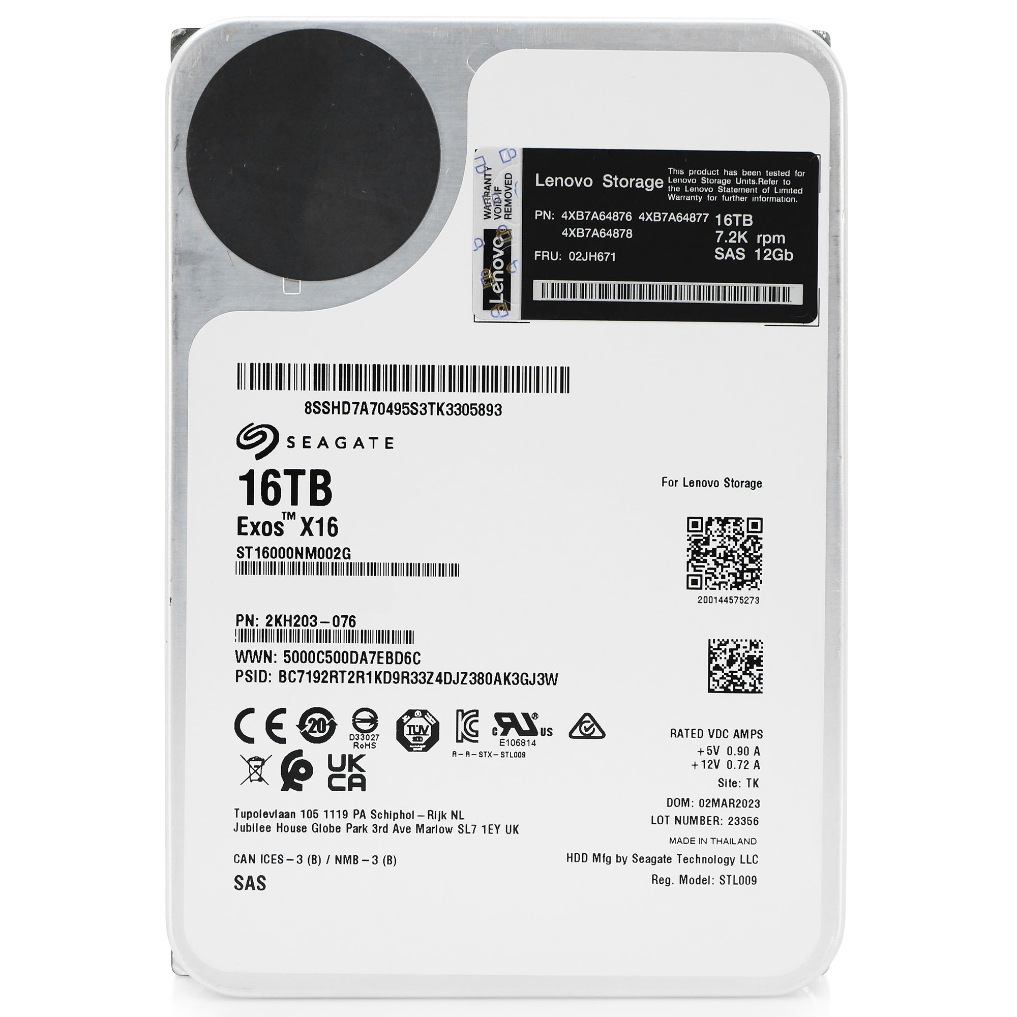 Seagate/Lenovo Exos X16 ST16000NM002G 16TB 7.2K RPM SAS 12Gb/s 512e 3.5in Hard Drive