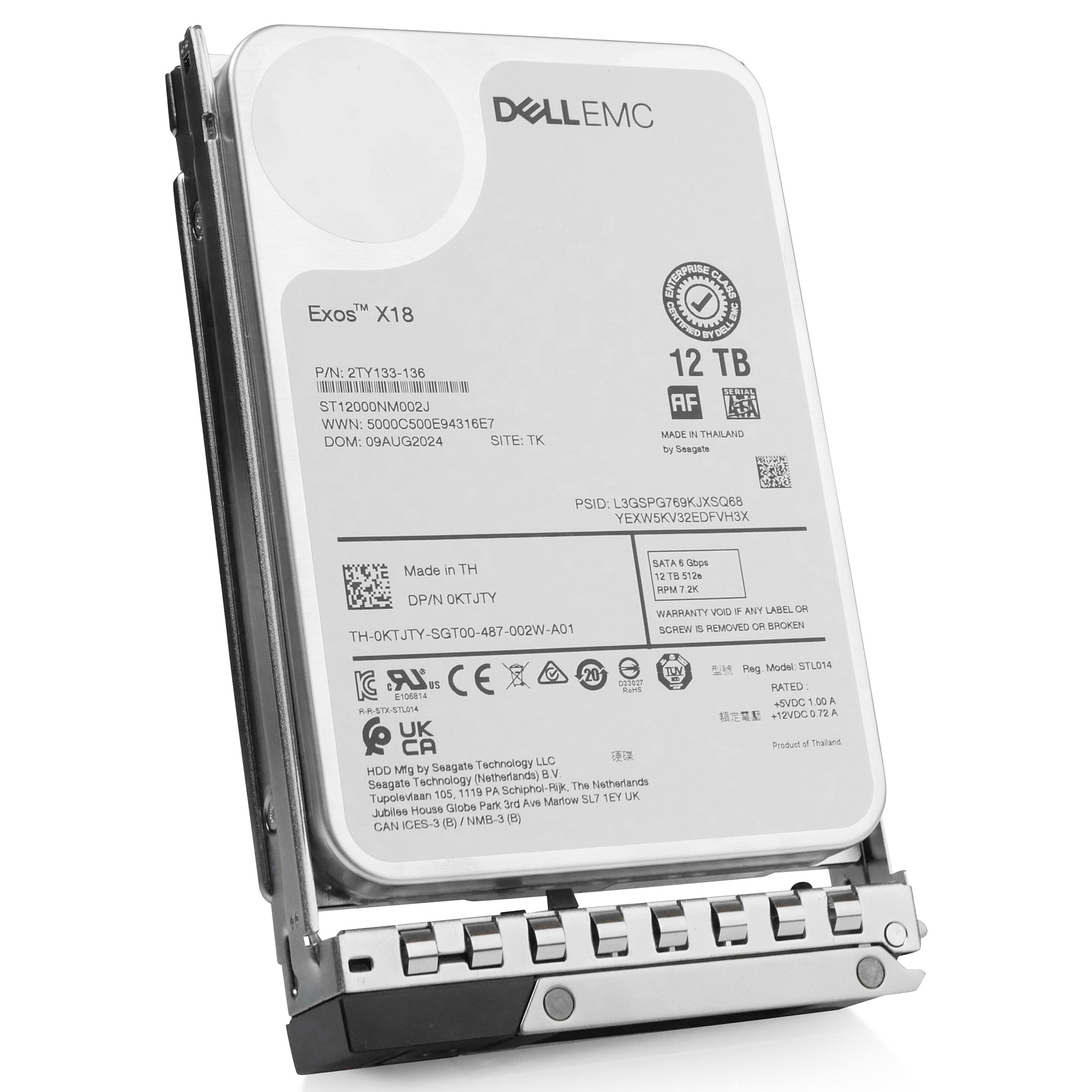 Dell G14 4VJHM 12TB 7.2K RPM SATA 6Gb/s 512e 256MB 3.5in HDD