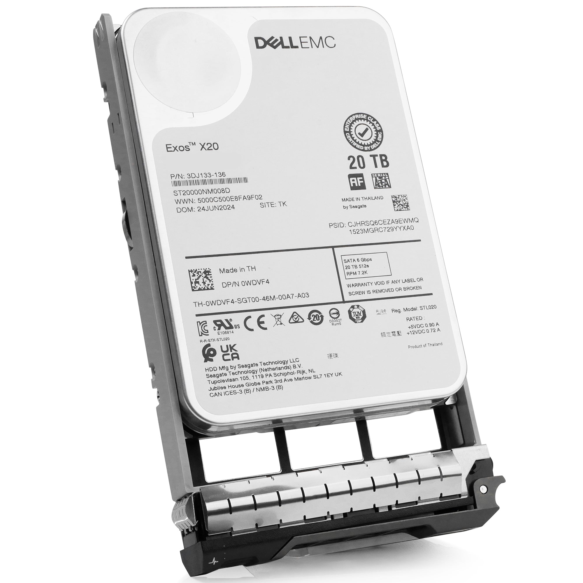 Dell G13 0WDVF4 20TB 7.2K RPM SATA 6Gb/s 512e 3.5in Hard Drive
