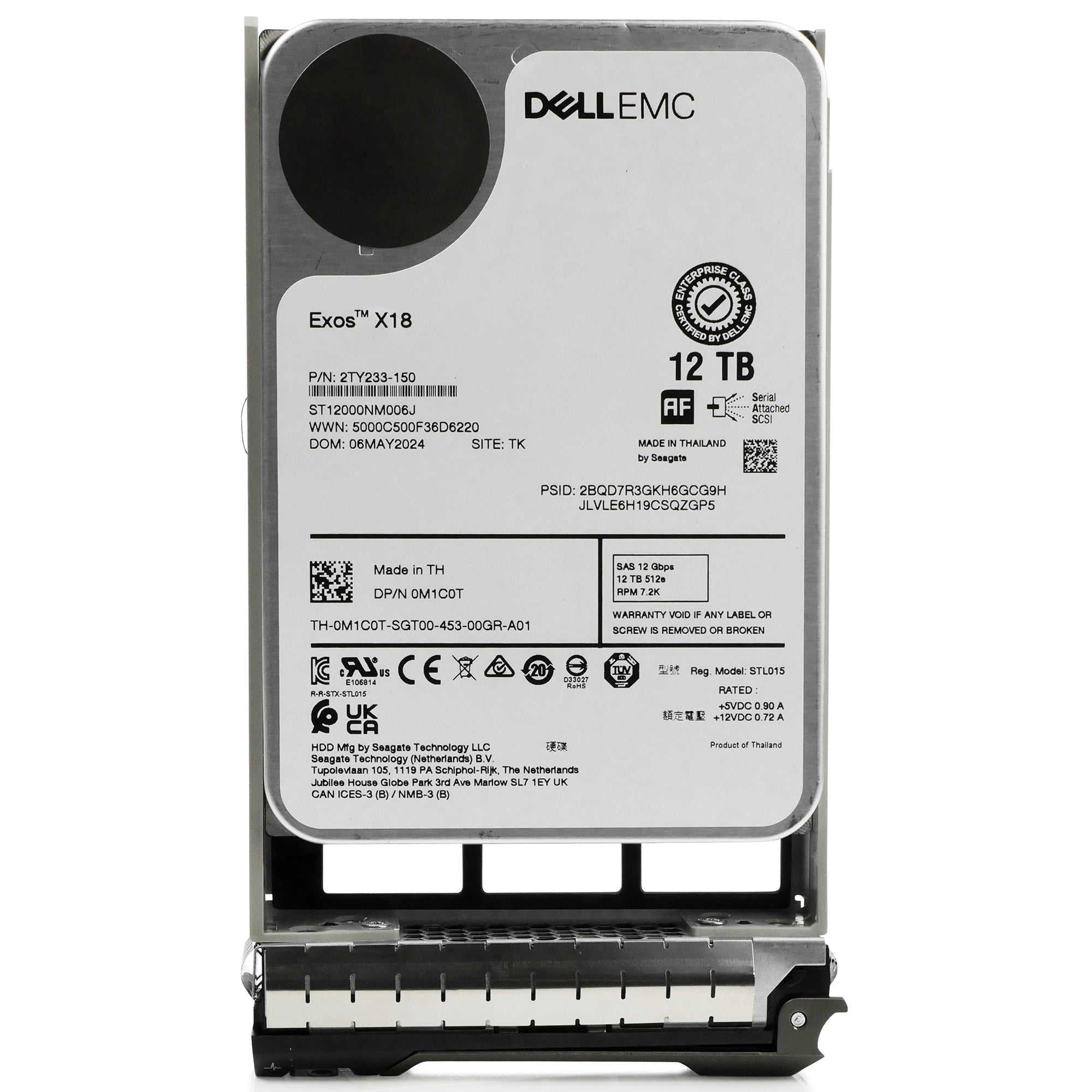 Dell G13 2TNTT 12TB 7.2K RPM SAS 12Gb/s 512e 3.5in Hard Drive