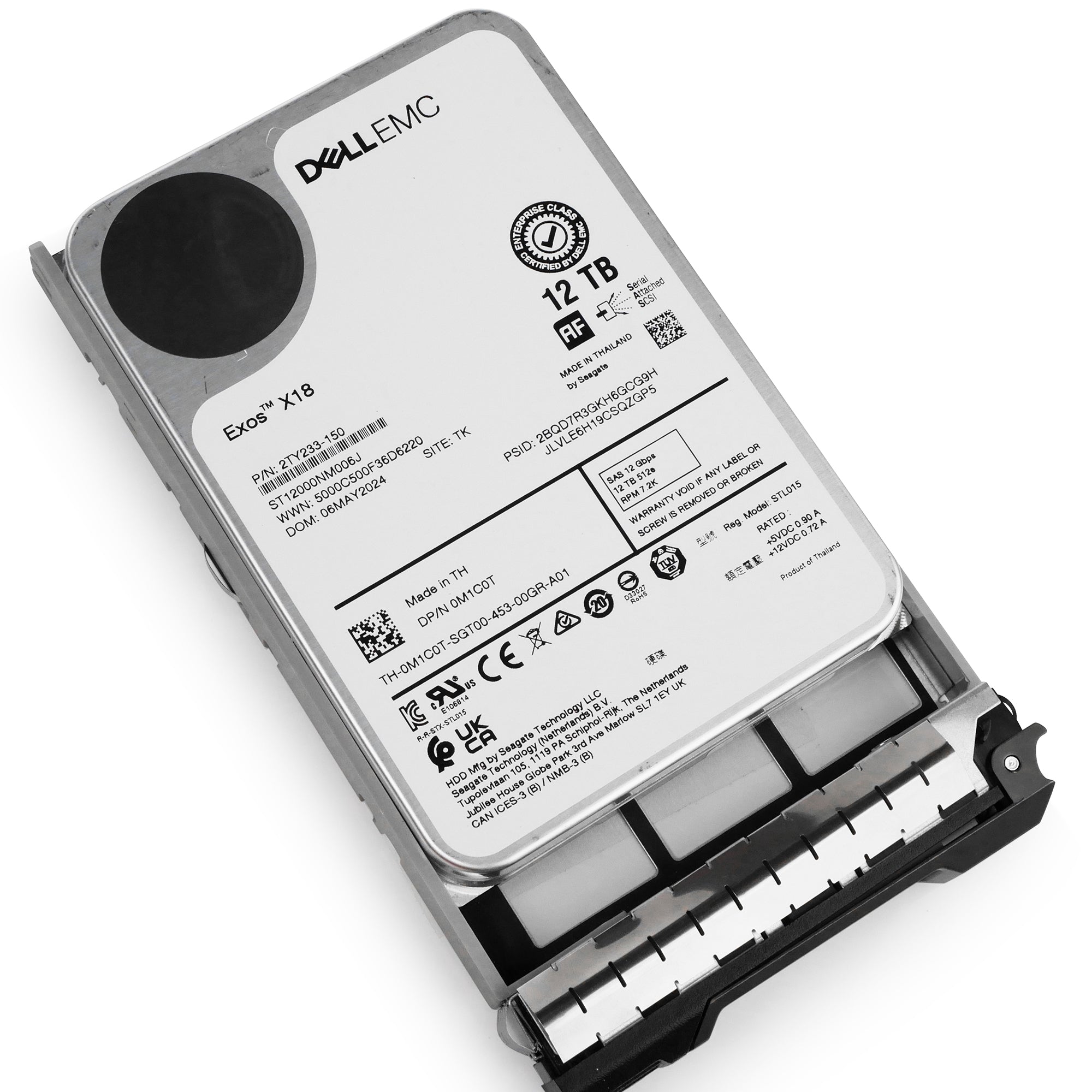 Dell G13 0T7XPD 12TB 7.2K RPM SAS 12Gb/s 512e 3.5in Hard Drive