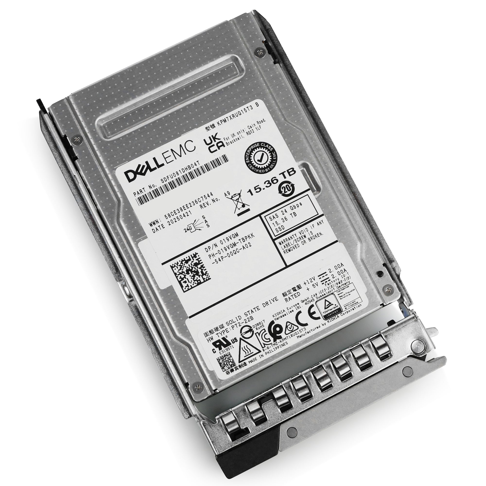 Dell G14 0JNGGR 15.36TB 1 DWPD SAS-4 24Gb/s Read Intensive 3D TLC 2.5in Solid State Drive