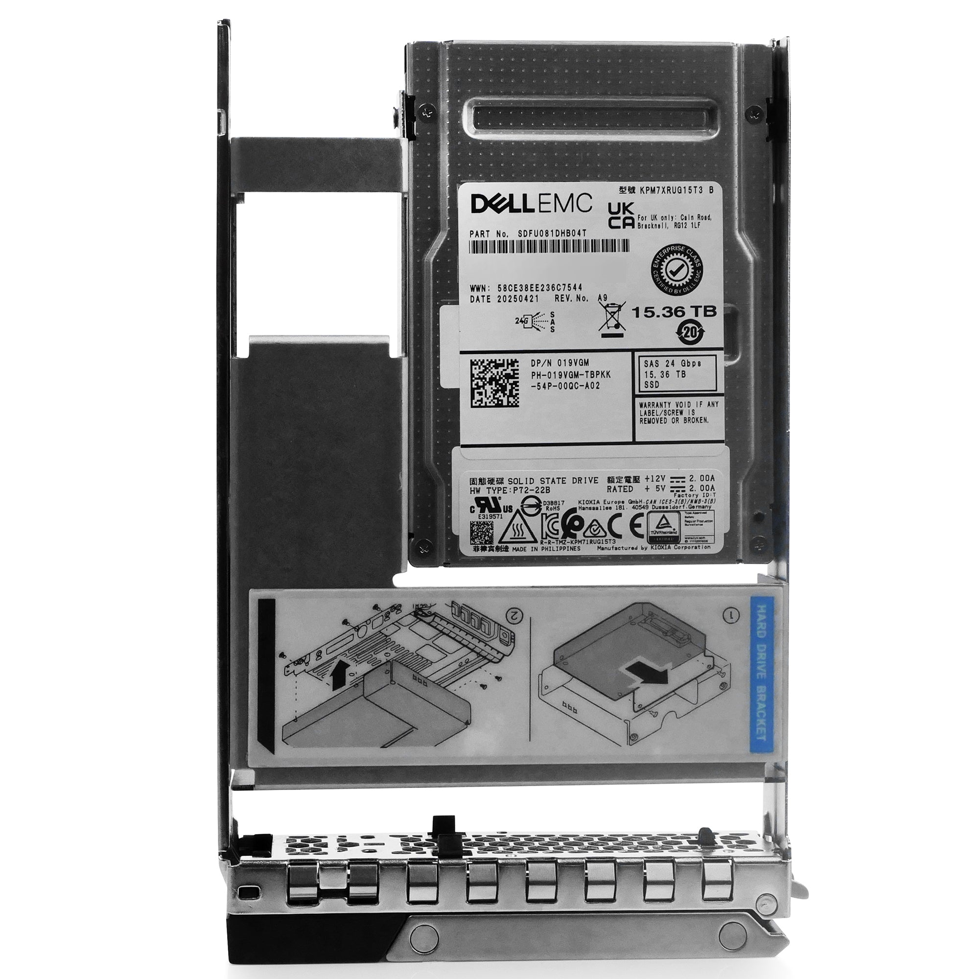 Dell G14 019VGM 15.36TB 1 DWPD SAS-4 24Gb/s 3D TLC Hybrid 3.5in SSD