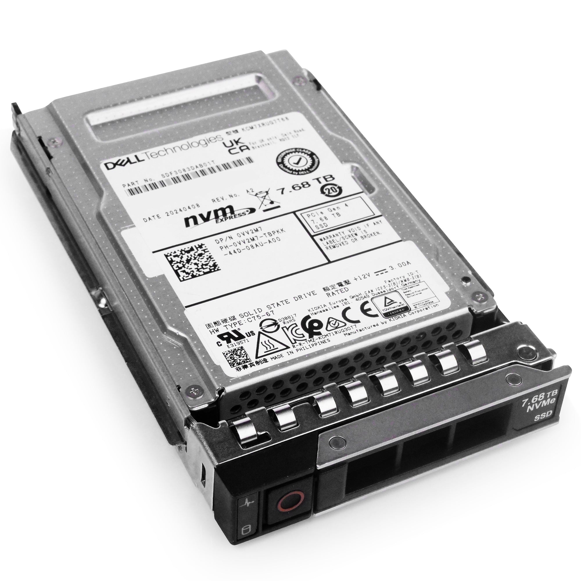 Dell G14 0VV2M7 7.68TB 1 DWPD PCIe Gen 4.0 x4 8GB/s 3D TLC U.2 NVMe 2.5in Solid State Drive