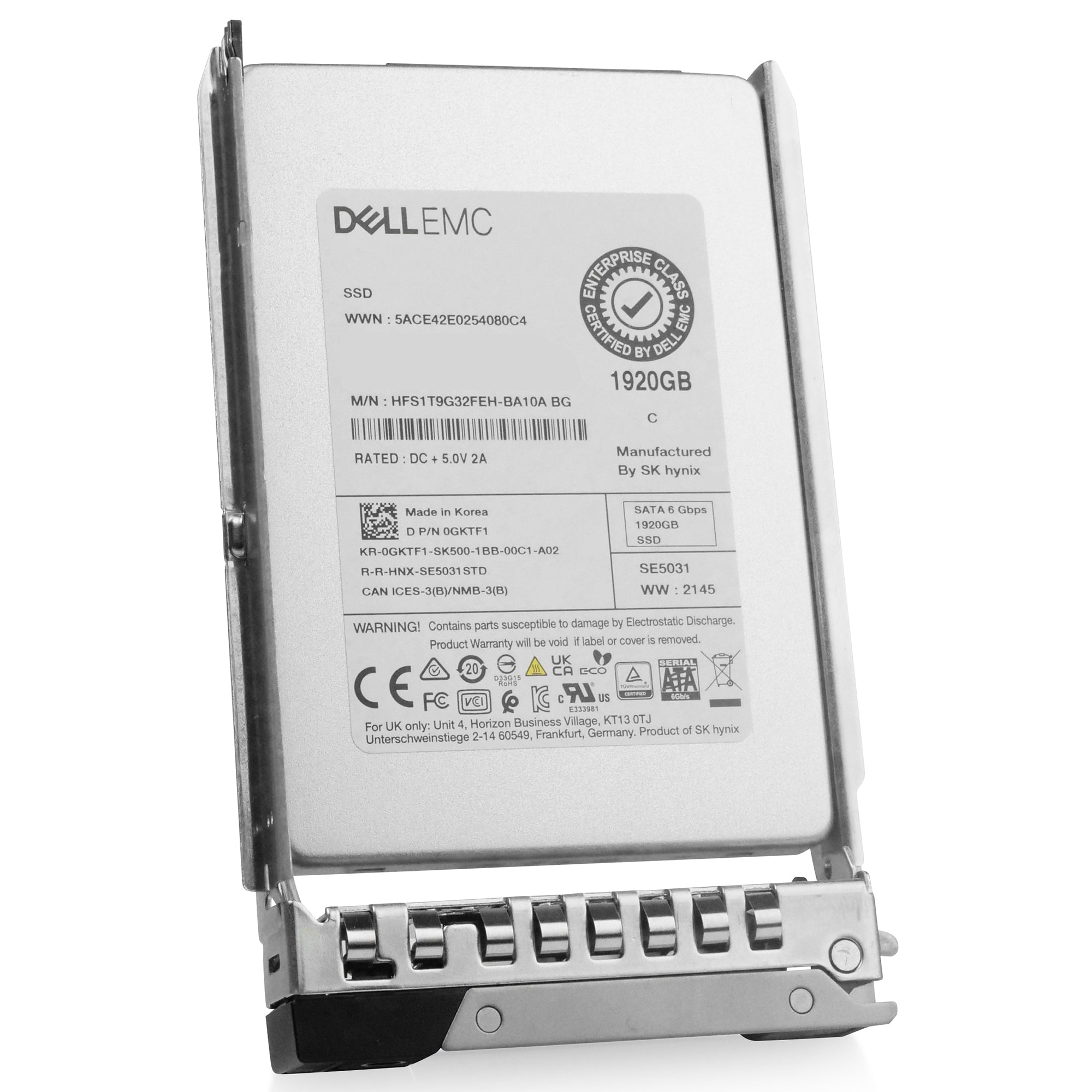 Dell G14 71K37 1.92TB 3 DWPD SATA 6Gb/s Mixed-Use 3D TLC 2.5in Refurbished SSD