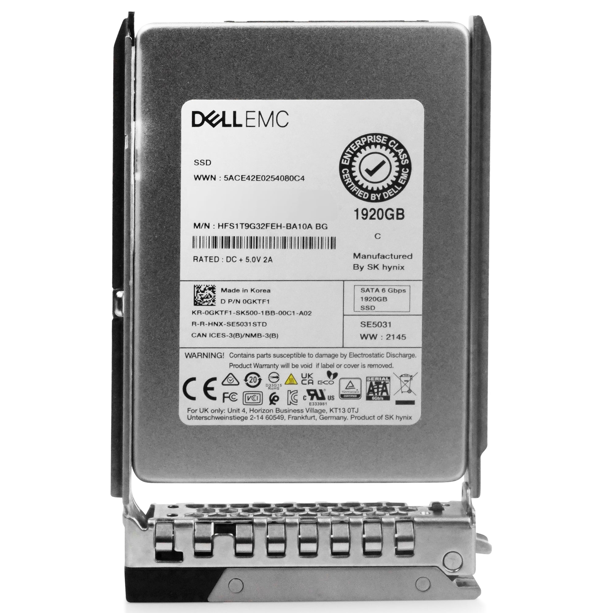 Dell G14 345-BDPG 1.92TB 3 DWPD SATA 6Gb/s Mixed-Use 3D TLC 2.5in Refurbished SSD