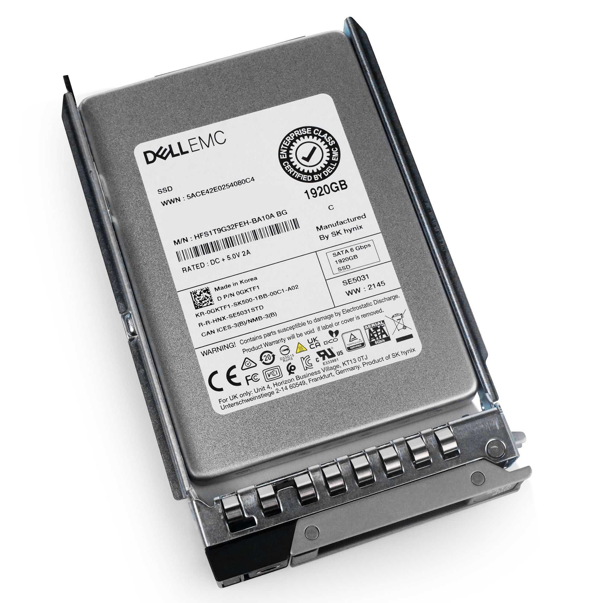 Dell G14 7KDJJ 1.92TB 3 DWPD SATA 6Gb/s Mixed-Use 3D TLC 2.5in Refurbished SSD