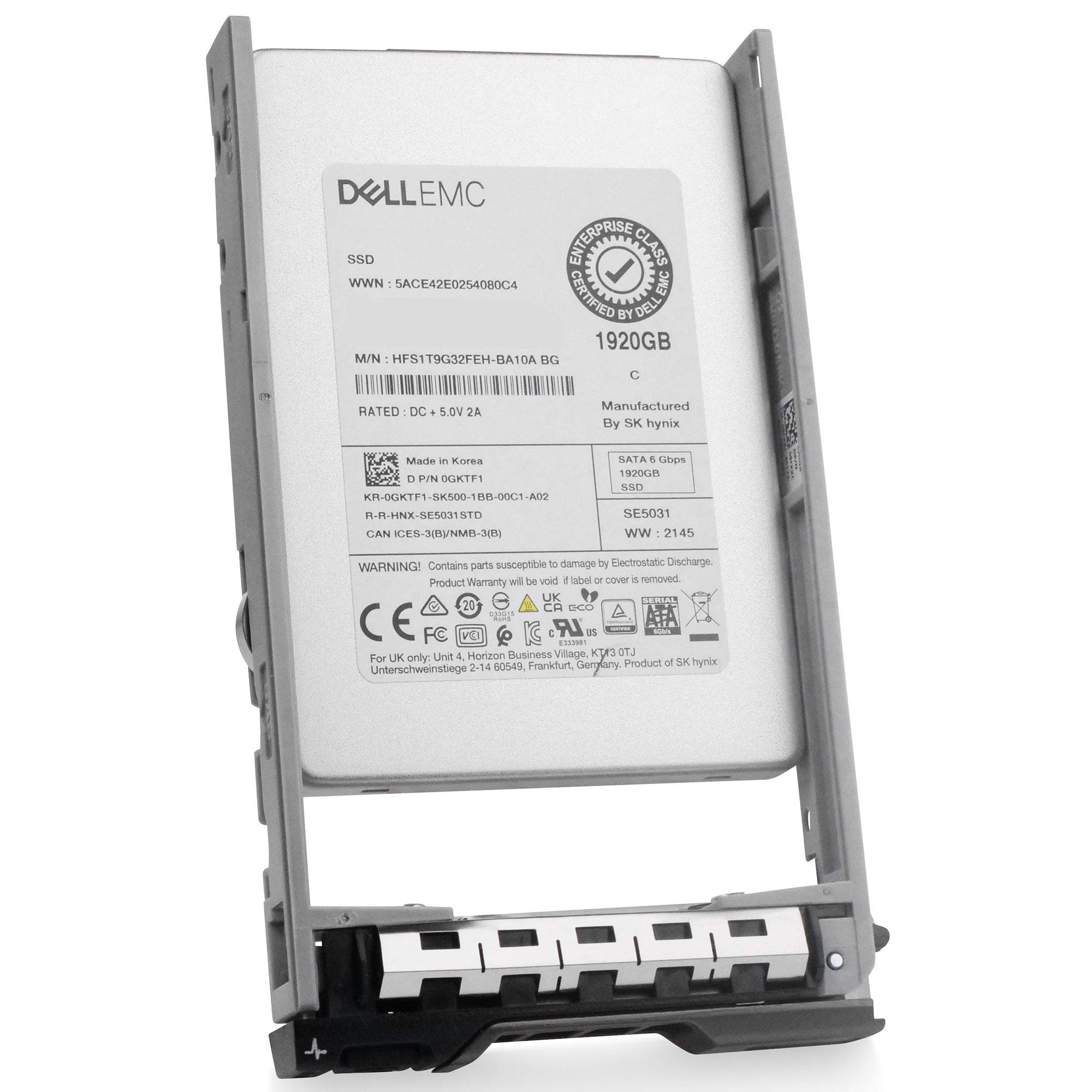 Dell G13 43T83 1.92TB 3 DWPD SATA 6Gb/s Mixed Use 3D TLC 2.5in Refurbished SSD